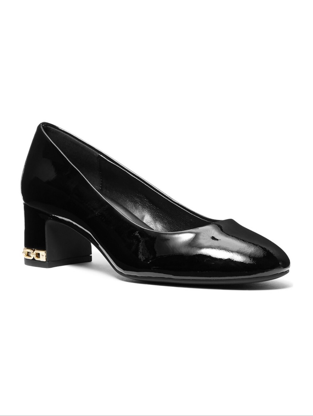 Michael Kors Black Patent Leather Pointed Toe Chain Accent Pumps - 9M